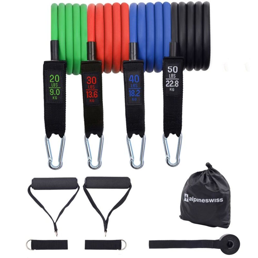 Alpine Swiss Exercise Resistance Bands with Handles Workout Fitness Tube Bands